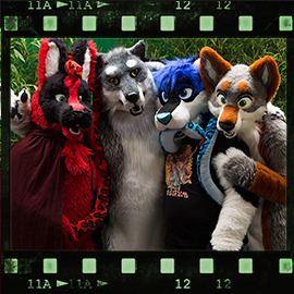 Eurofurence 2015 fursuit photoshoot. Preview picture of Hellie, Sushi, FallenWolf, …